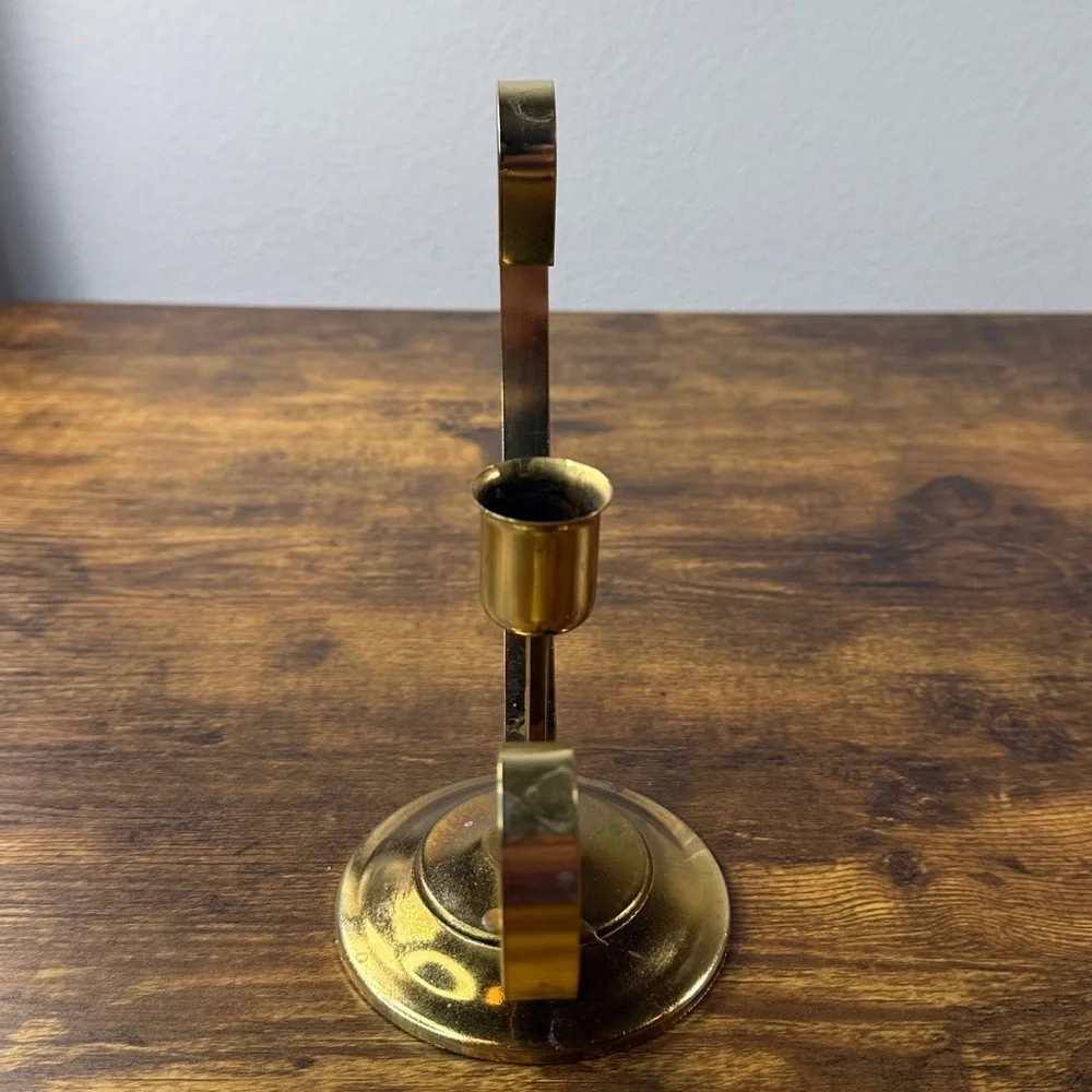 Elegant Gold Metal Brass Candle Holder